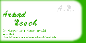 arpad mesch business card